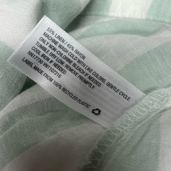A New Day Linen Blend Mint Striped Boho Skirt XXL - Picture 6 of 8